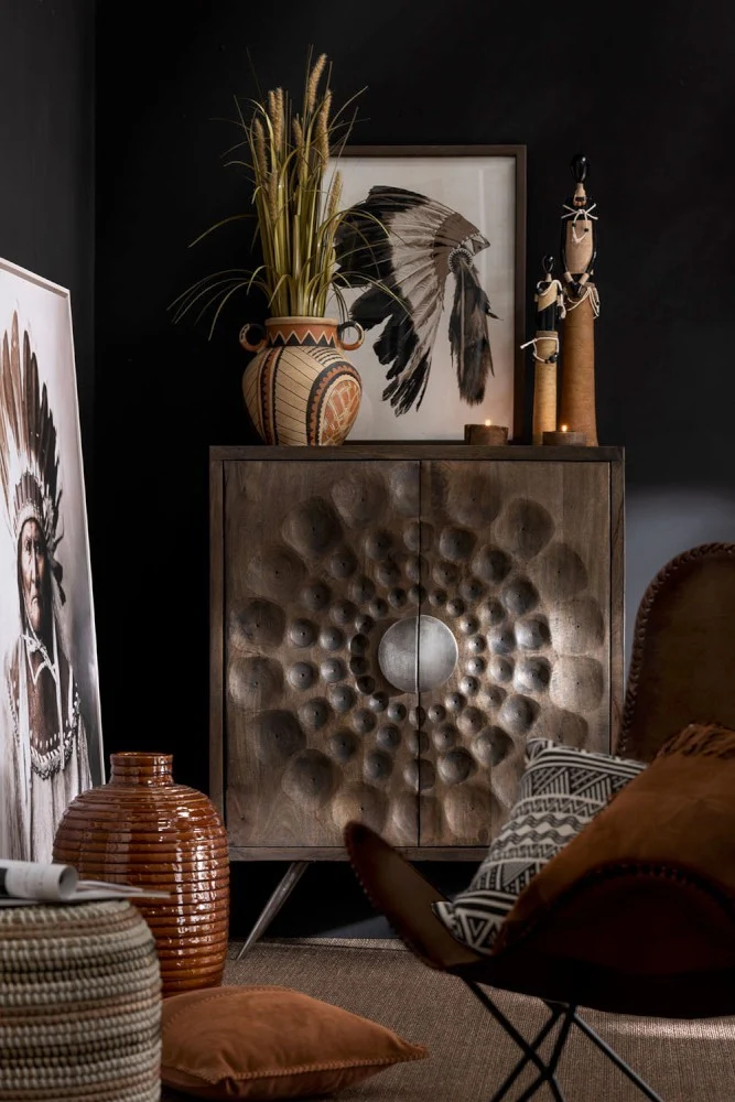 Krug mit Henkeln Deko-Vase ETNICO Amphore Tontopf 28 x 25 cm | Boho Ethno