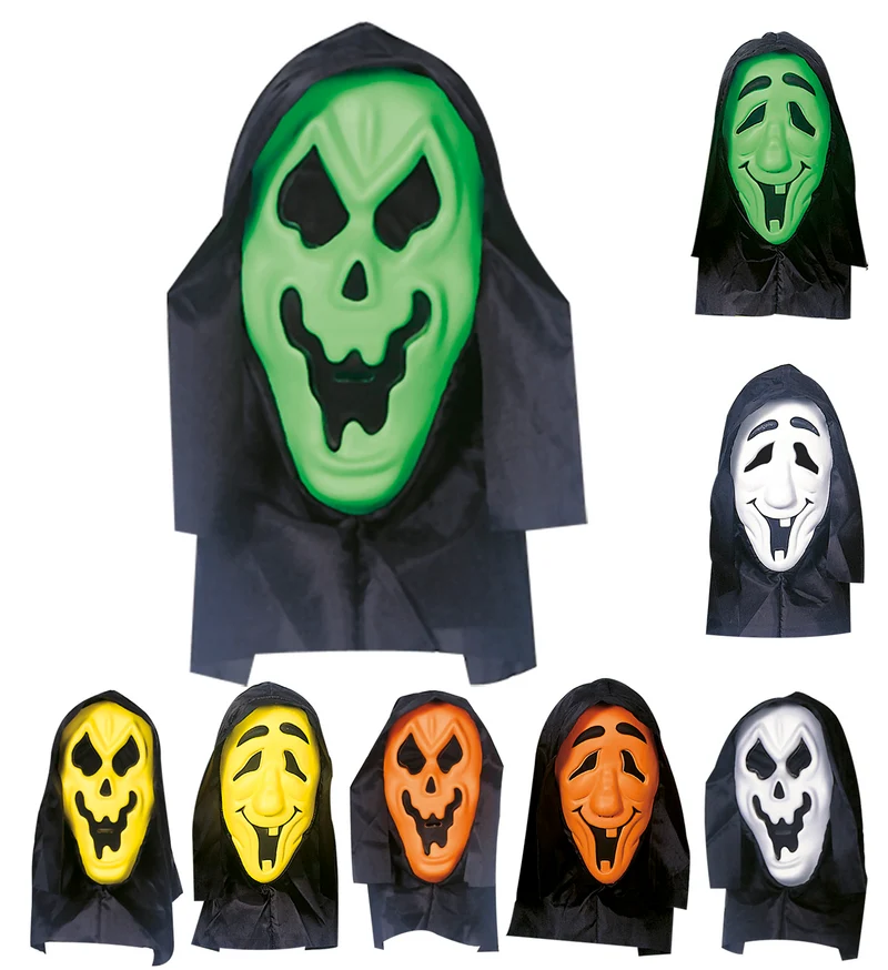 Halloween Geister Maske mit Kapuze | farblich sortiert