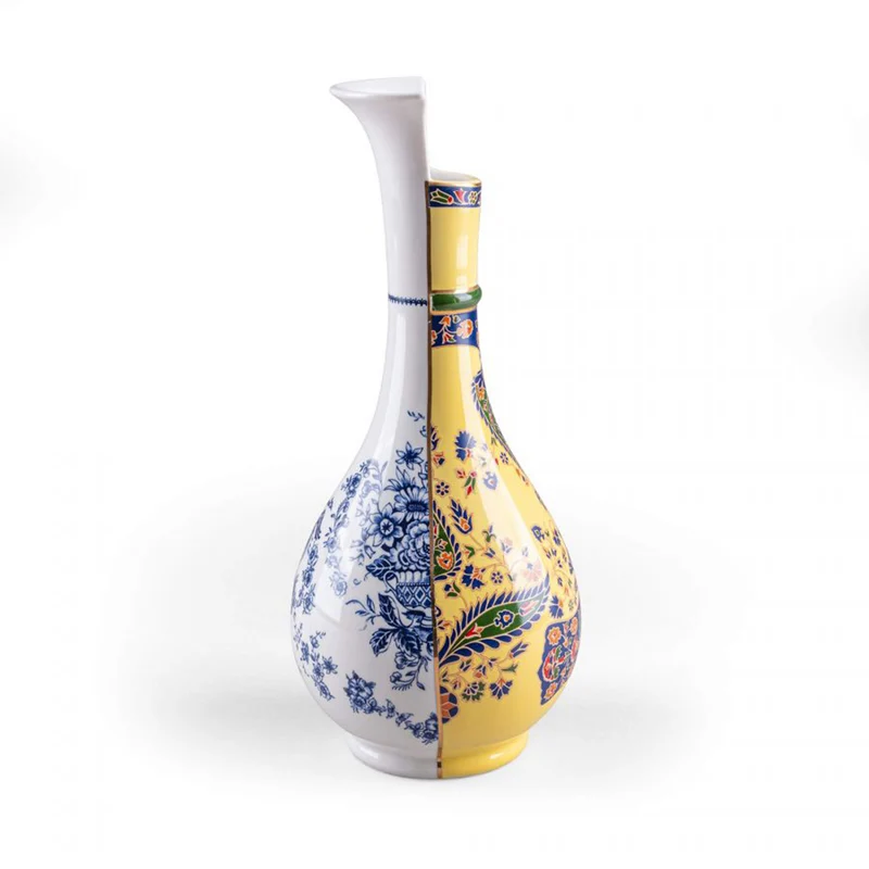 Vase Hybrid CHUNAR blau,gelb Ø16x36,5cm
