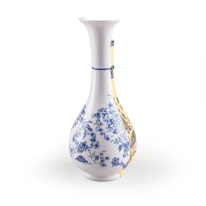 Vase Hybrid CHUNAR blau,gelb Ø16x36,5cm
