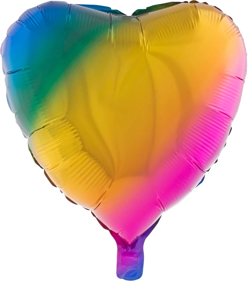 18"/Ø45cm Herz Folienballon "Regenbogen"