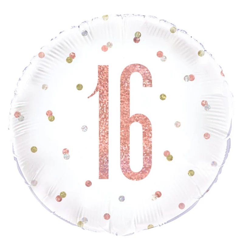 18"/Ø45cm Folienballon "Happy Birthday Glitz" | Rosegold #16
