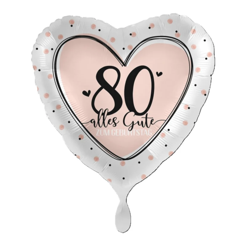 18"/Ø43cm Herz Folienballon "Alles Gute zum Geburtstag" #80