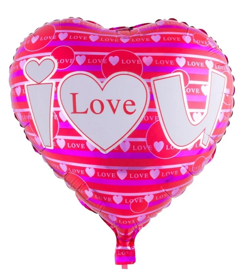 18"/Ø43cm Herz Folienballon "I love you" | Pink