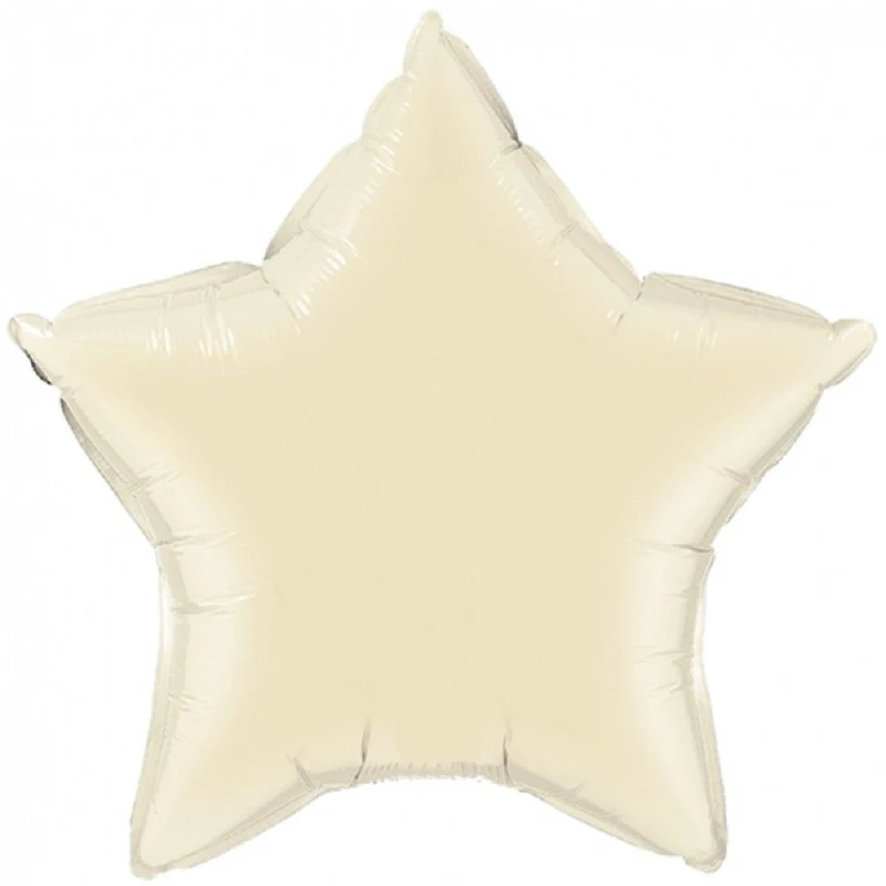 18"/Ø43cm Stern Folienballon Uni | Elfenbein