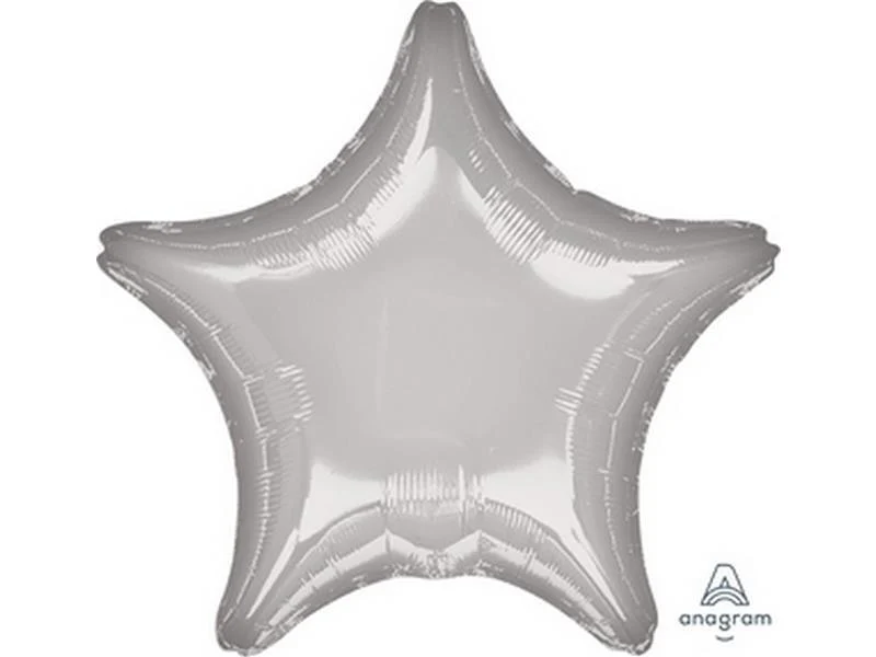 18"/Ø43cm Stern Folienballon Uni | Silber