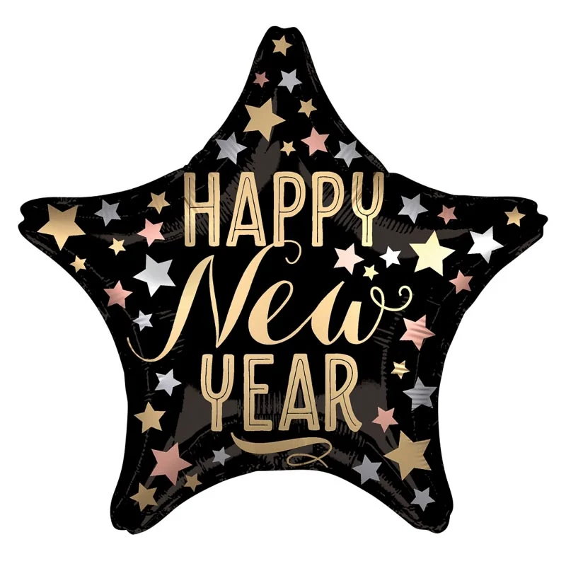18"/Ø43cm Stern Folienballon "Happy New Year"