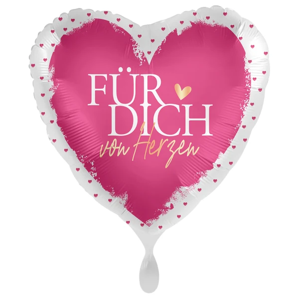 18"/Ø43cm Herz Folienballon "Für Dich von Herzen"