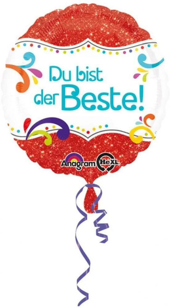 18"/Ø43cm Folienballon "Du bist der Beste" | Bunt