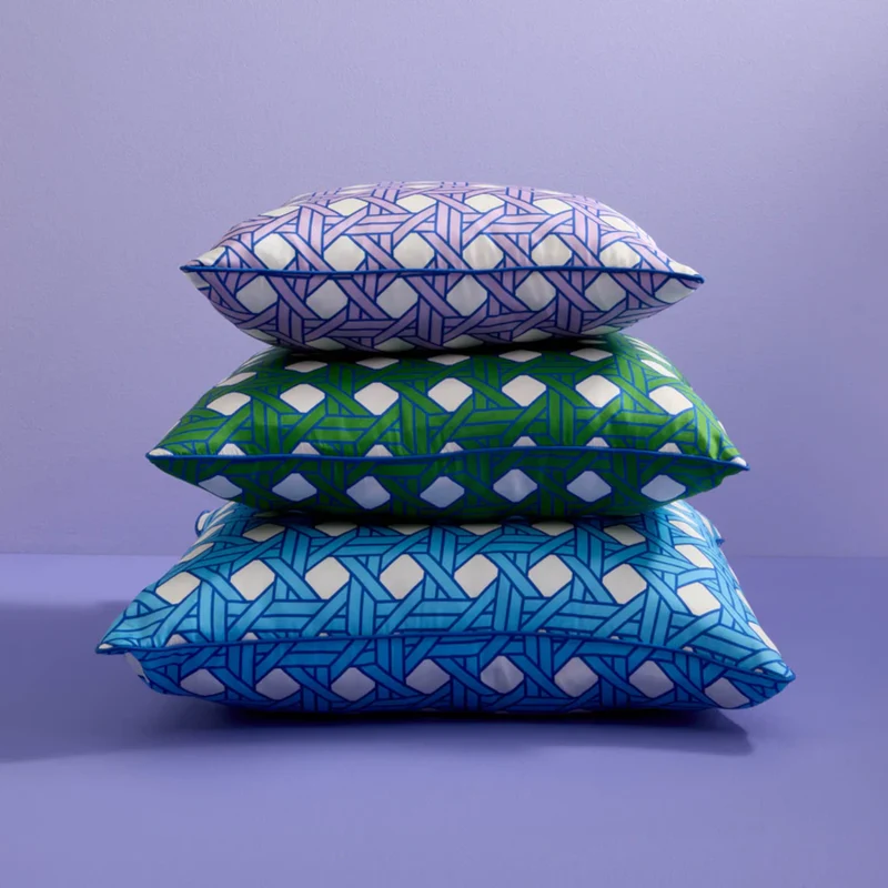 Kissen BASKETWEAVE (blau) Korbgeflechtmuster 50x50 cm