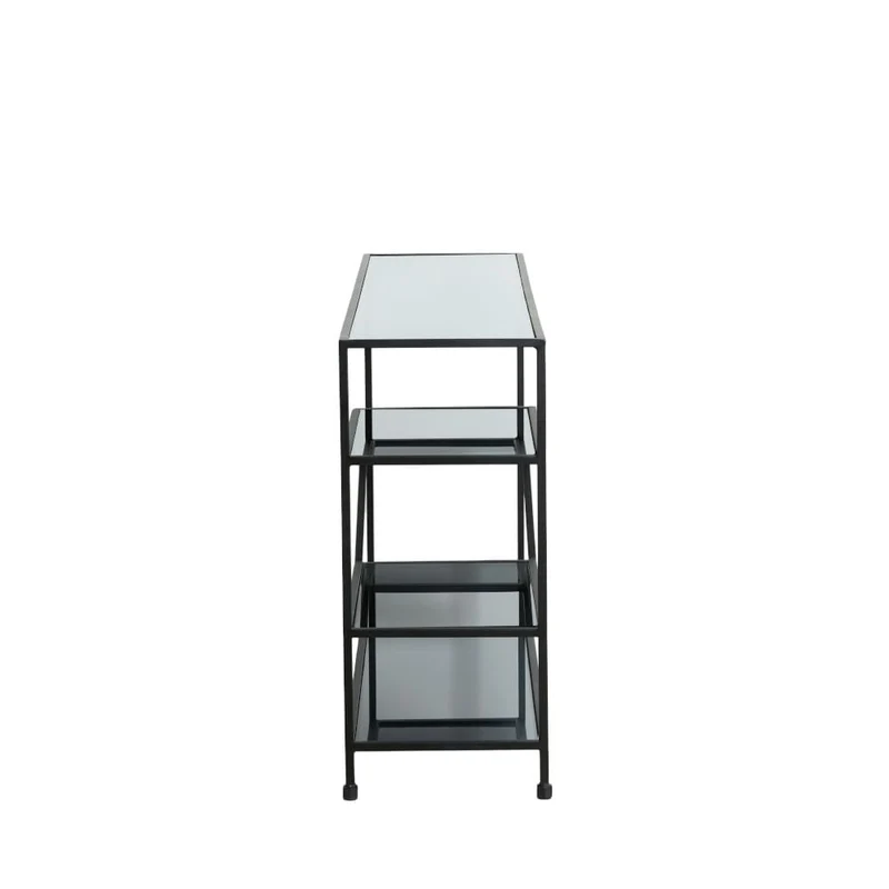 Konsolentisch AINO matt schwarz und Rauchglas
