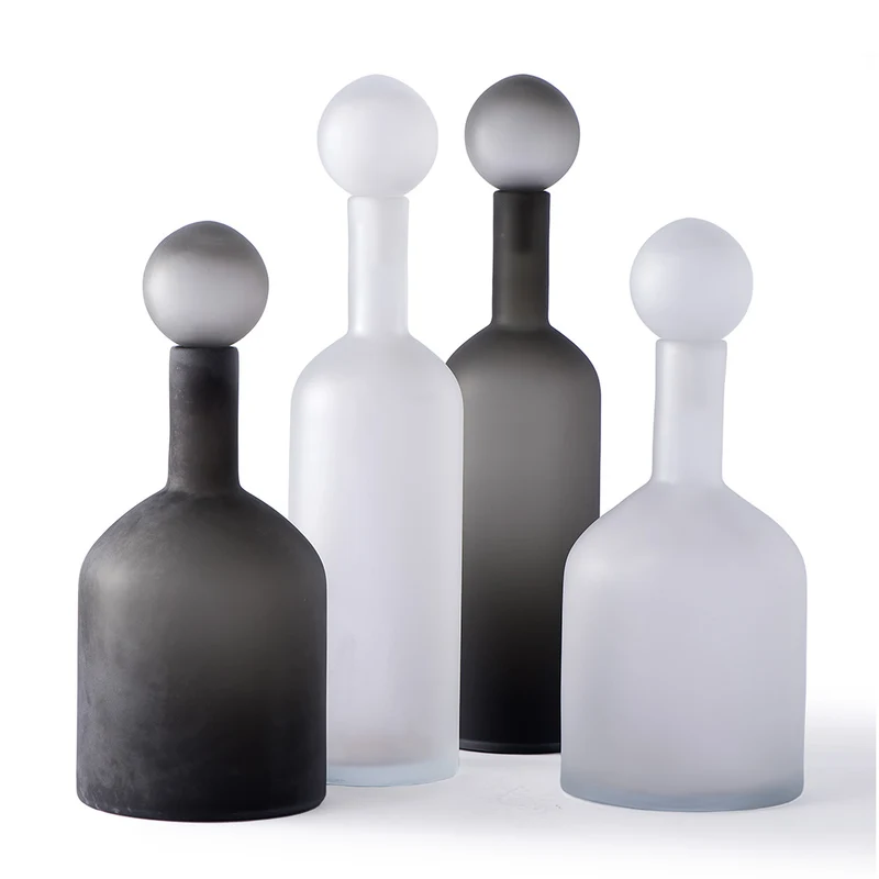 Deko Glasflaschen BUBBLES AND BOTTLES matt