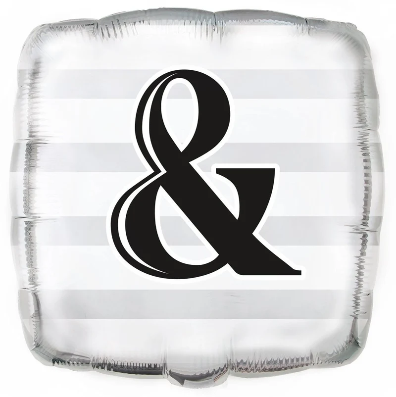 18"/Ø46cm Quadrat Folienballon "Hochzeit #&"