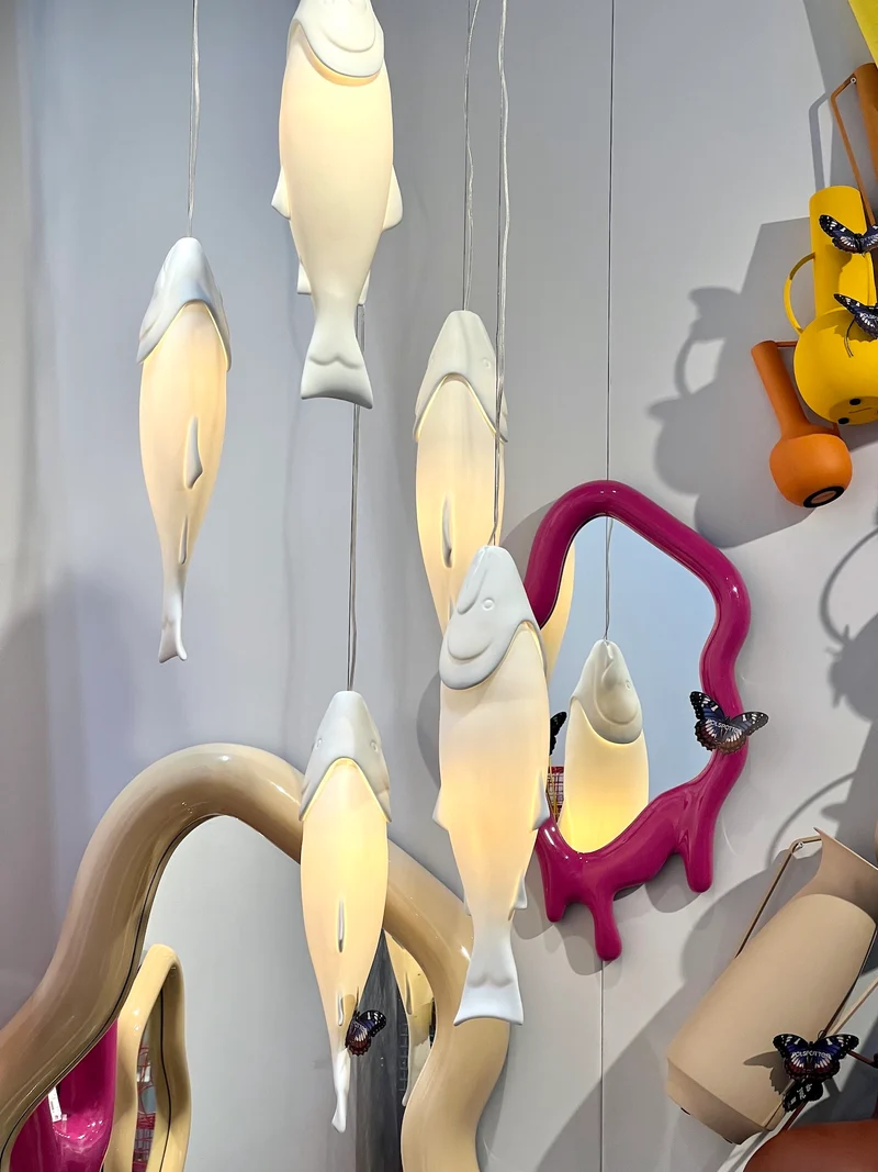 dekorative Lampe MYKISS FISH matt weiß L57
