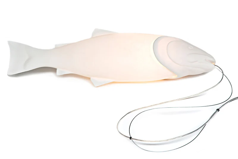 dekorative Lampe MYKISS FISH matt weiß L57
