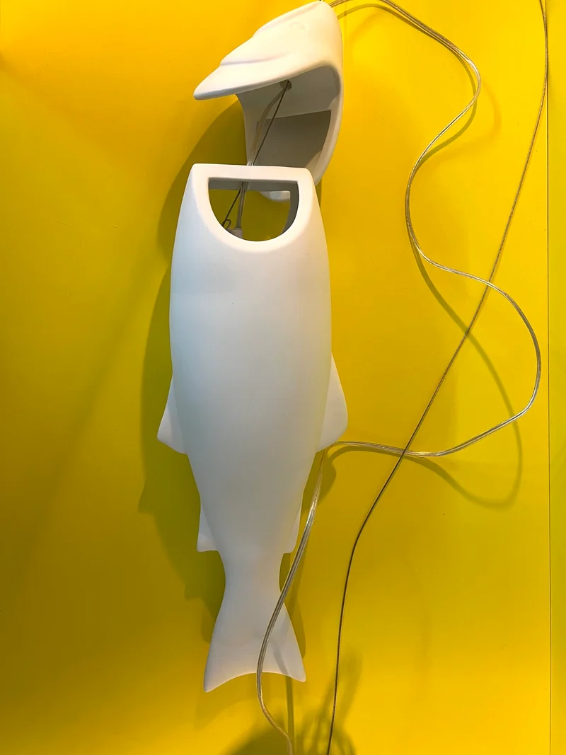 dekorative Lampe MYKISS FISH matt weiß L57