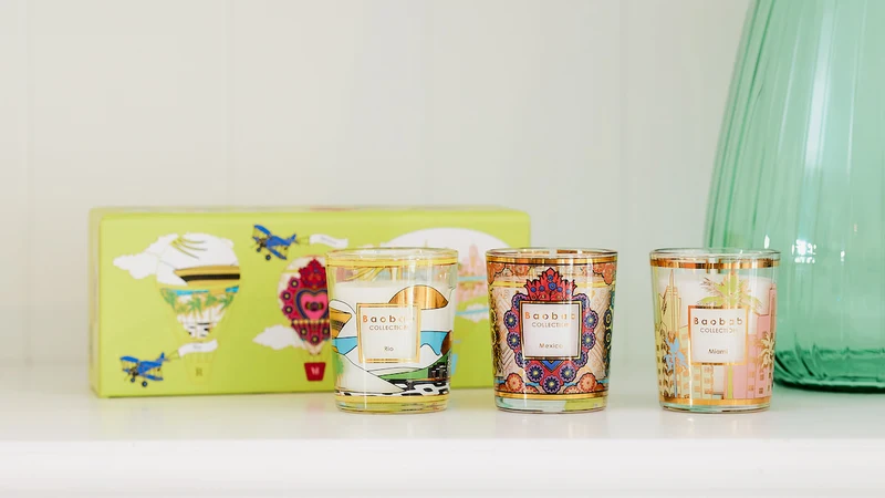 Baobab Duftkerzen 'Trio Travel Candles' Rio-Mexico-Miami