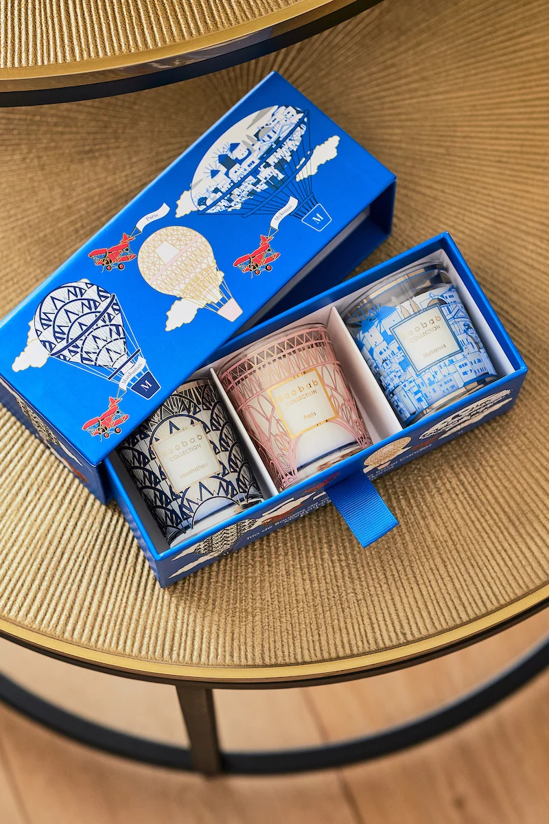 Baobab Duftkerzen 'Trio Travel Candles' Manhattan-Paris-Mykonos