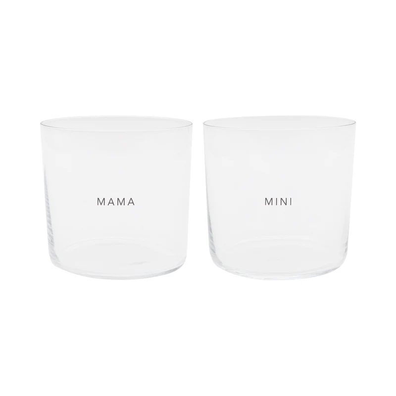 Eulenschnitt Trinkglas Mama 2er-Set schwarz