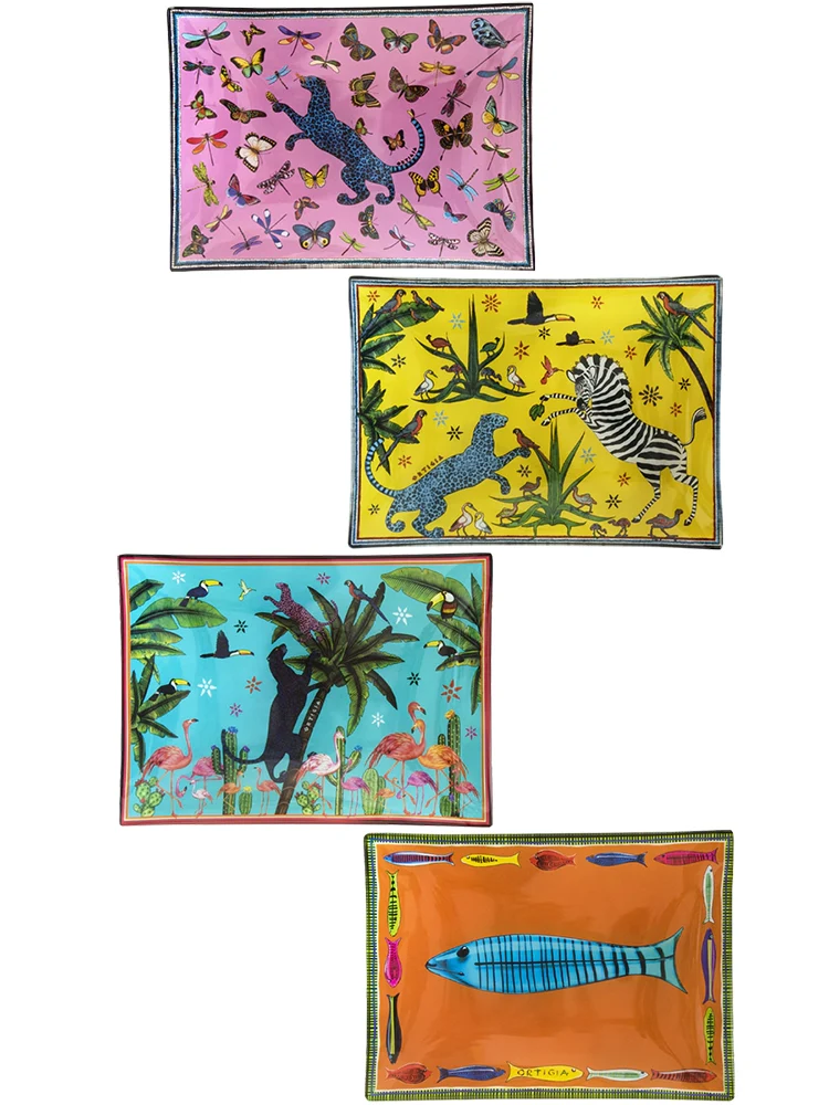 Glasteller TIN JUNGLE 4er-Set
