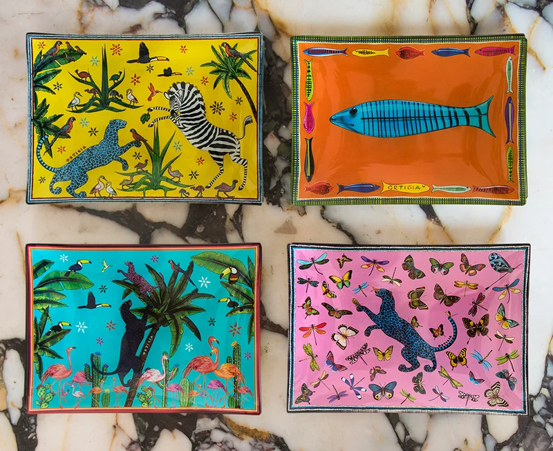 Glasteller TIN JUNGLE 4er-Set