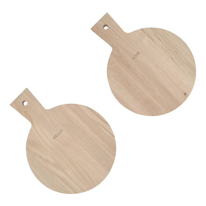 Eulenschnitt Mini-Schneidebretter Hello & Love Eiche 2er-Set