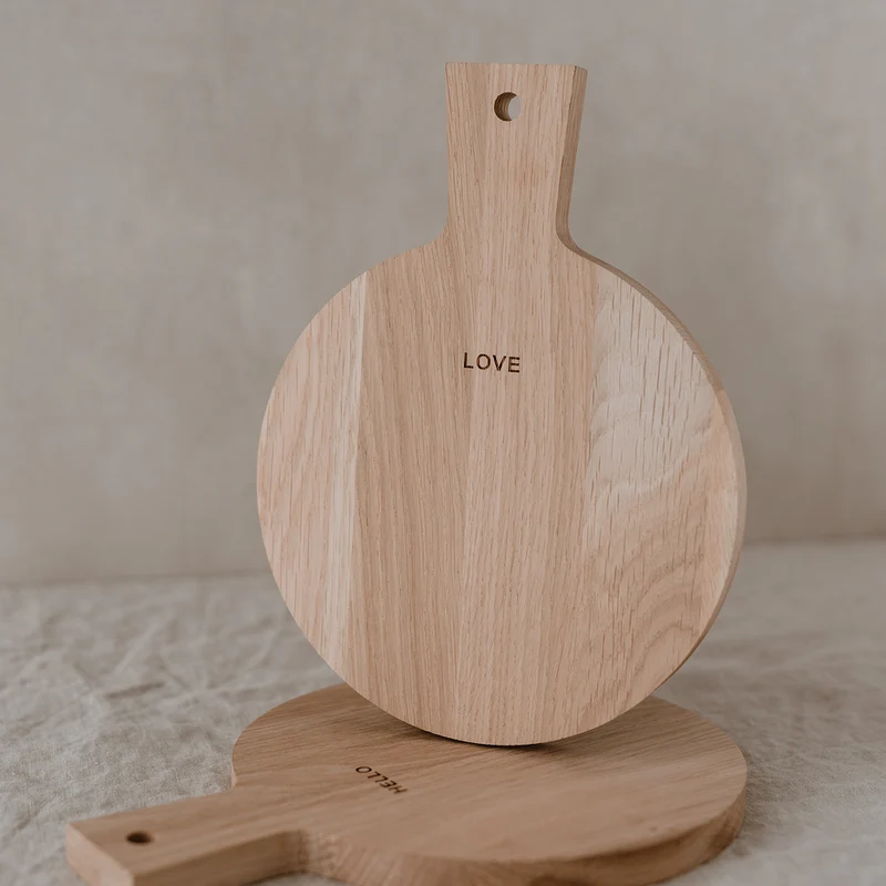 Eulenschnitt Mini-Schneidebretter Hello & Love Eiche 2er-Set