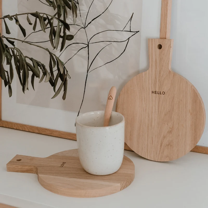 Eulenschnitt Mini-Schneidebretter Hello & Love Eiche 2er-Set