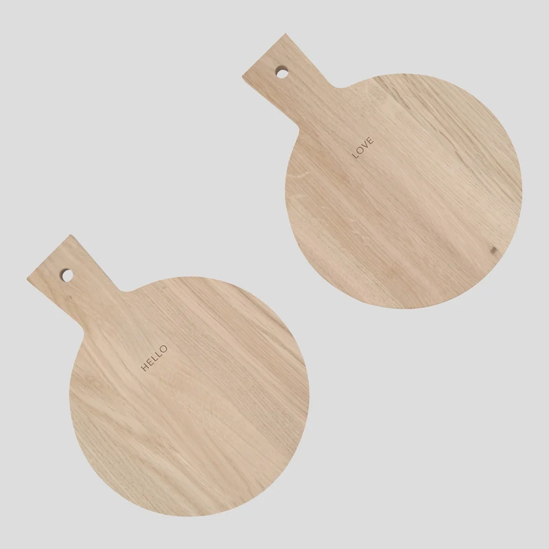 Eulenschnitt Mini-Schneidebretter Hello & Love Eiche 2er-Set