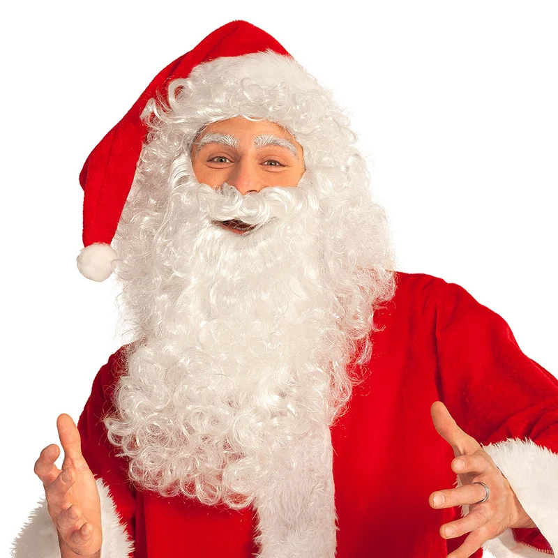 Weihnachtsmann Nikolaus Mütze "De Luxe" | Rot Weiß