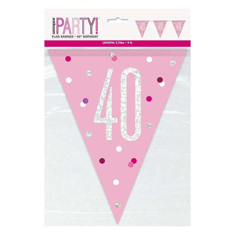 Wimpelkette Glitz #40 Pink 274 cm