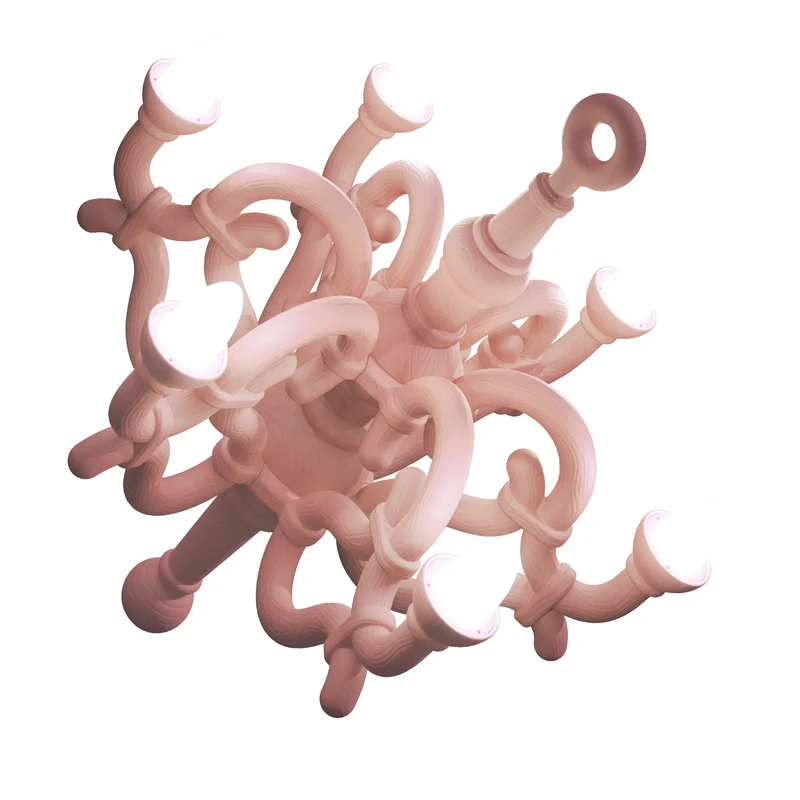 LED Bodenleuchte FALLEN CHANDELIER M in pink