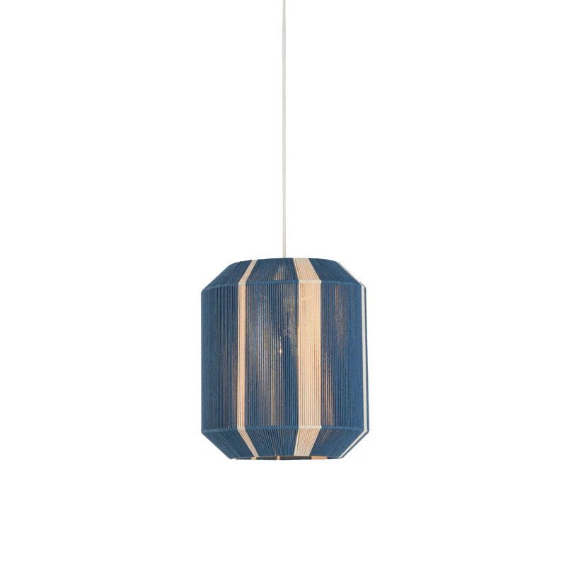 Hängeleuchte KOZANA in blau/creme Ø36x43 cm
