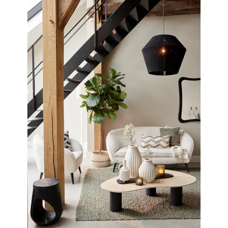 Beistelltisch PARALIA Mangoholz in schwarz 35x35x45 cm