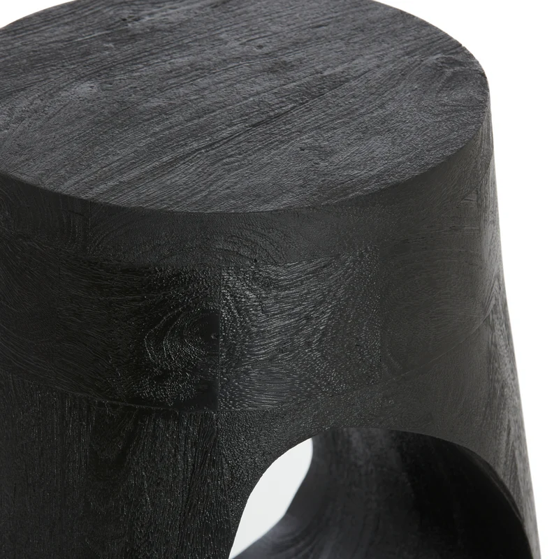 Beistelltisch PARALIA Mangoholz in schwarz 35x35x45 cm
