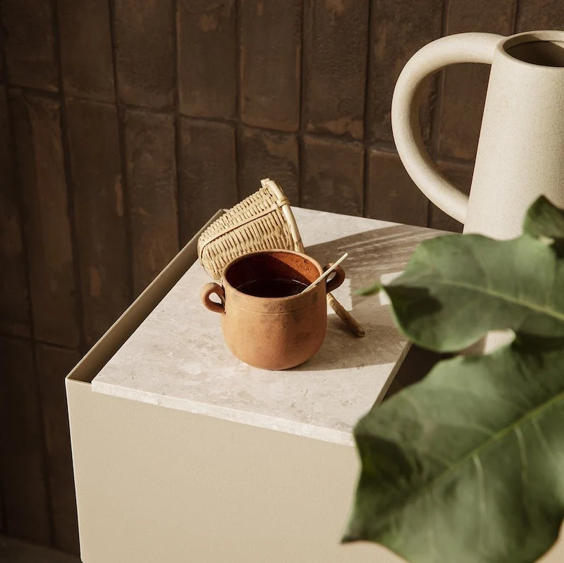 Auflage aus Marmor Beige für Plant Box - ferm Living