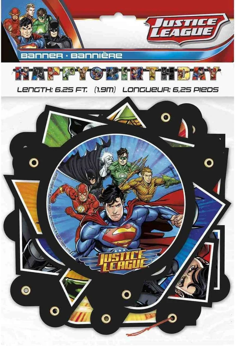 Justice League Buchstabengirlande Happy Birthday 190cm