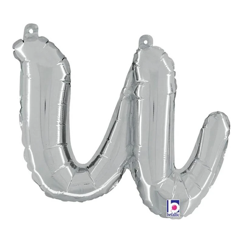 14"/Ø36cm Folienballon Buchstabe Skript Silber | U