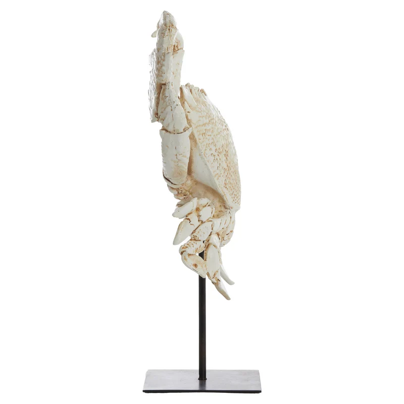 Ornament CRAB auf Fuß, Höhe 42,5 cm, off-white