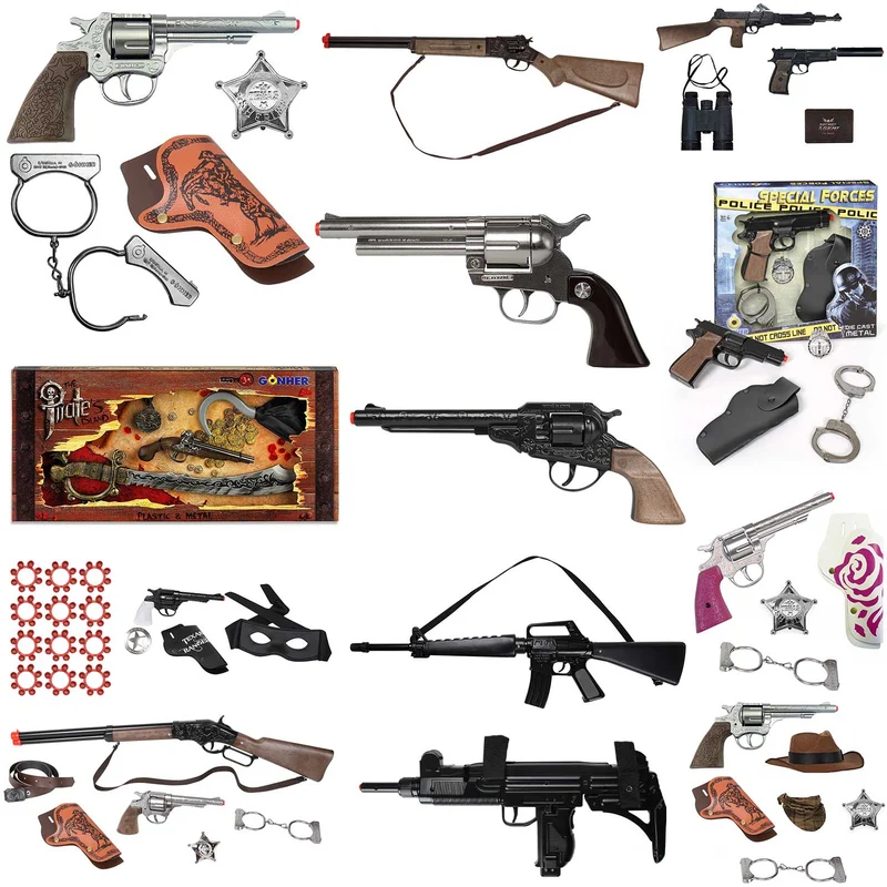 Spielzeug Pistole Gewehr Munitionsringe | Auswahl - zu Kostüm Cowboy Polizist Pirat