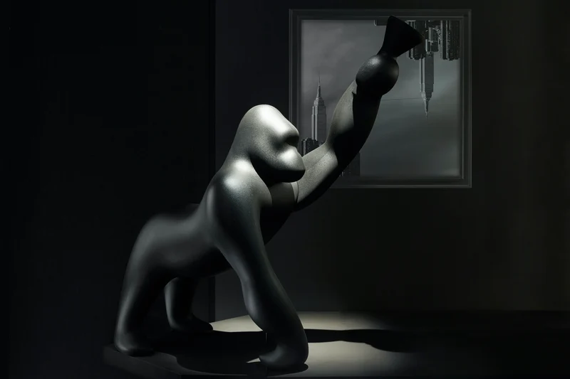 Kong Bodenleuchte/Stehleuchte Höhe 1,4 m in schwarz