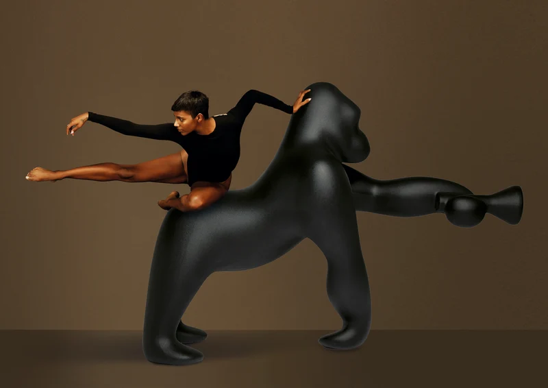 Kong Bodenleuchte/Stehleuchte Höhe 1,4 m in schwarz