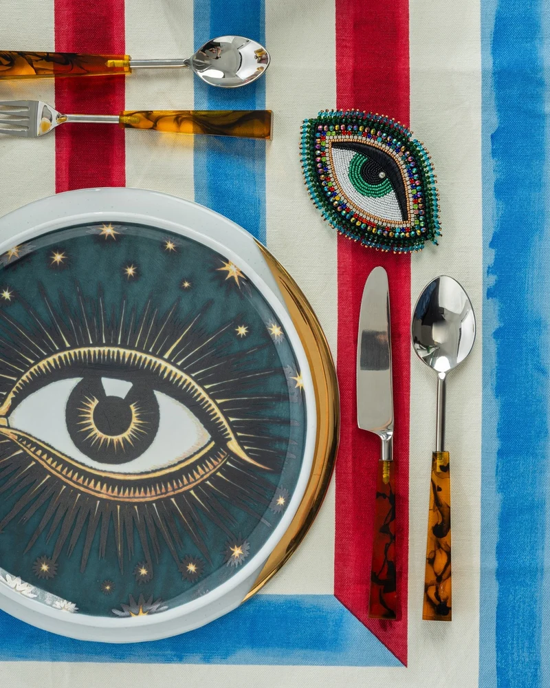 Murano Glasteller EYES, Dunkelgrün Ø28cm