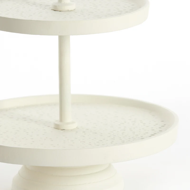 Etagere LUTEK 3 Ebenen in Creme Ø24x37 cm