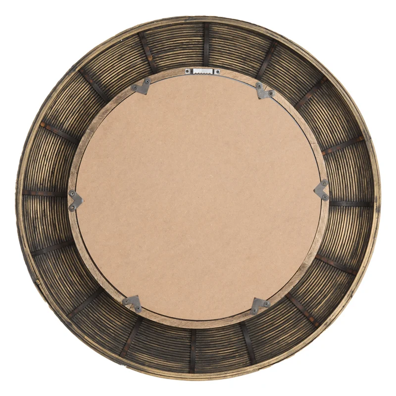 runder Dekospiegel PIEDRE, Rattan in braun ø71cm