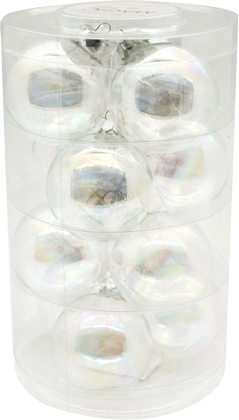 Weihnachtskugeln Irisierend | Ø 6 cm | 12 Stück | Glas | Schimmernde Kugeln