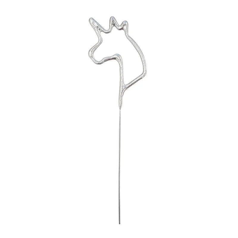 Wunderkerze ca. 18 cm Einhorn Silber