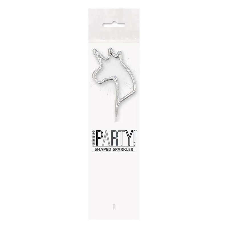 Wunderkerze ca. 18 cm Einhorn Silber
