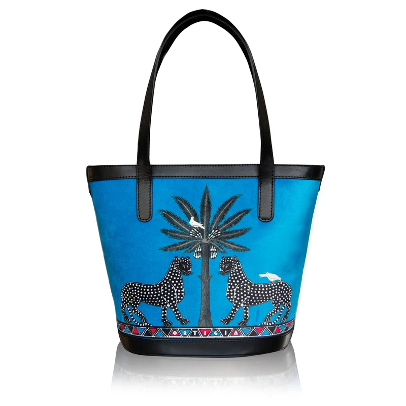 Velvet BUCKET BAG in blau