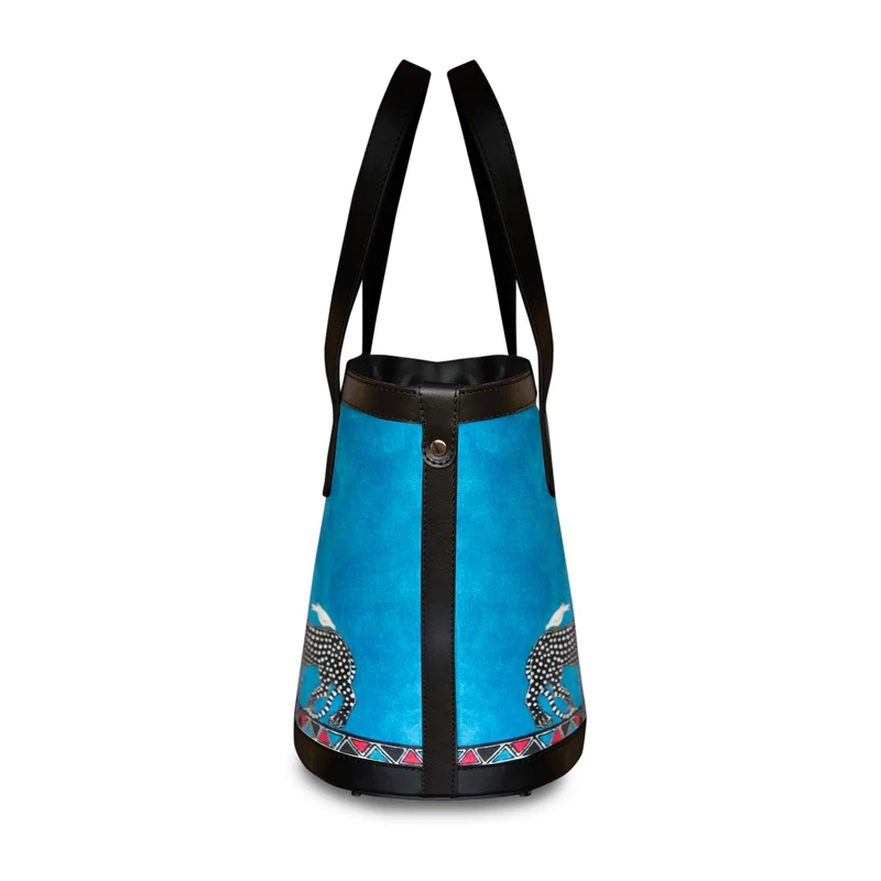 Velvet BUCKET BAG in blau